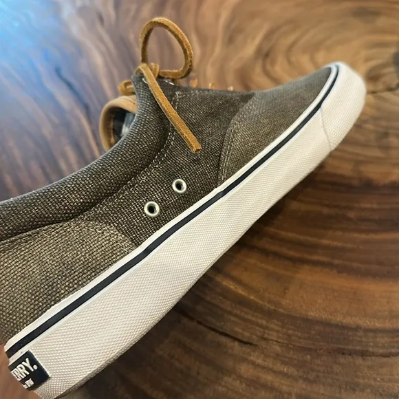 Sperry Men's Striper II CVO Waxy Canvas Olive Sneakers STS23464