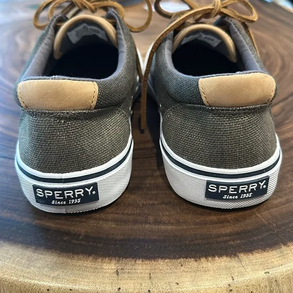 Sperry Men's Striper II CVO Waxy Canvas Olive Sneakers STS23464