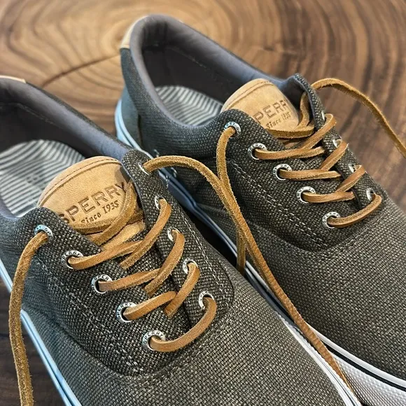Sperry Men's Striper II CVO Waxy Canvas Olive Sneakers STS23464