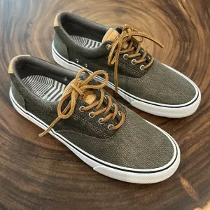 Sperry Men's Striper II CVO Waxy Canvas Olive Sneakers STS23464