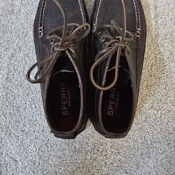 Sperry Original Boat Chukka D. Brown Full‎ Grain Leather Mens Boots Sz 10 Preppy