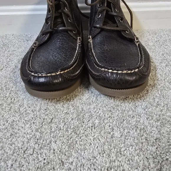 Sperry Original Boat Chukka D. Brown Full‎ Grain Leather Mens Boots Sz 10 Preppy