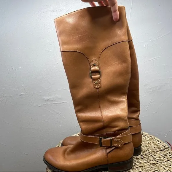 SPERRY Top-Sider Victory Ride Tall Tan Leather Riding Boots