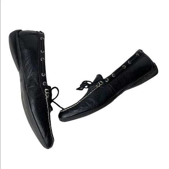 Sperry Topsiders Black Leather Loafers. Size 9M