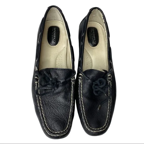 Sperry Topsiders Black Leather Loafers. Size 9M