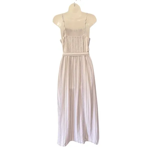 SPLENDID | $198 Hartford Midi Dress in Off-White Stripe, Size XS