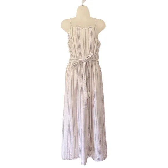 SPLENDID | $198 Hartford Midi Dress in Off-White Stripe, Size XS