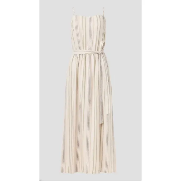 SPLENDID | $198 Hartford Midi Dress in Off-White Stripe, Size XS