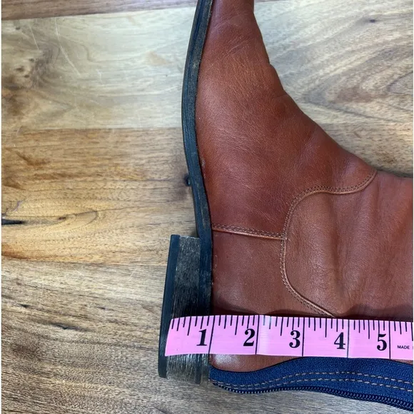 Splendid Leather Boots Knee Hi Boots Cognac Back Zipper Casual Contemporary sz 7