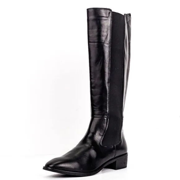 Splendid Women Andi Black Vegan Leather Riding Tall Knee Boots sz 9