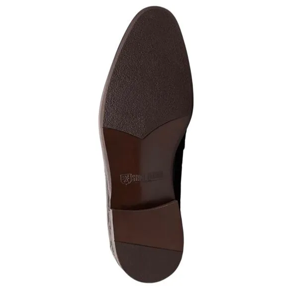 Stacy Adams Men's Ferdinand Moc Toe Slip On Leather Loafers Black Croc Size 7