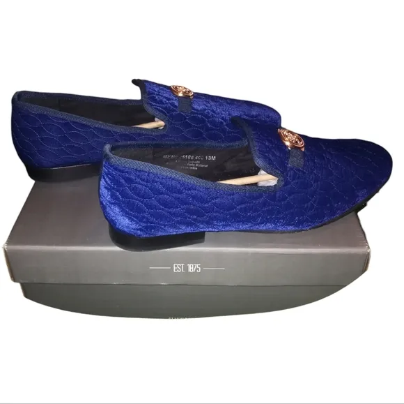 STACY ADAMS mens royal blue slip on loafers