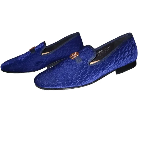 STACY ADAMS mens royal blue slip on loafers