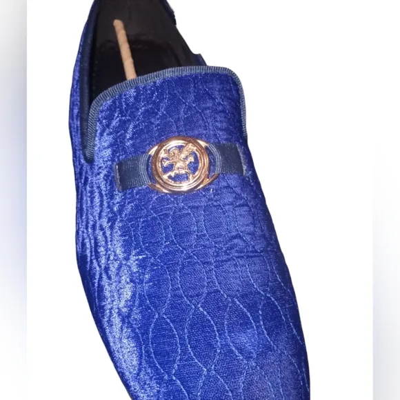 STACY ADAMS mens royal blue slip on loafers