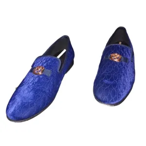 STACY ADAMS mens royal blue slip on loafers