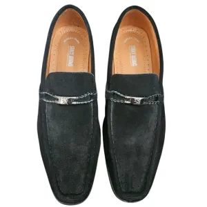 Stacy Adams Neville Moc-Toe Black Suede Dressy Slip-On Loafers Men’s 14M