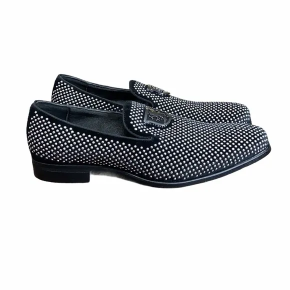 Stacy Adams Silver Stud Swagger Loafers Size 9