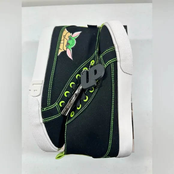 Star Wars The Mandalorian Ground Up Grogu Youth Black High Top Sneakers, Size 5