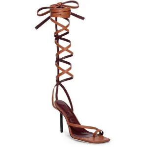 STAUD Womens Nicola Gladiator Tan Leather Strappy Gladiator Sandals Shoes New