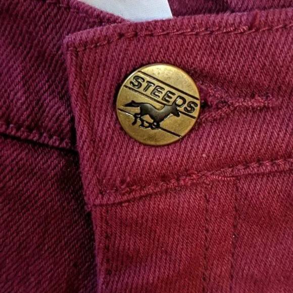 Steeds Stretch Denim Riding Jeans 12 Burgundy