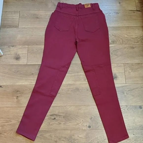 Steeds Stretch Denim Riding Jeans 12 Burgundy