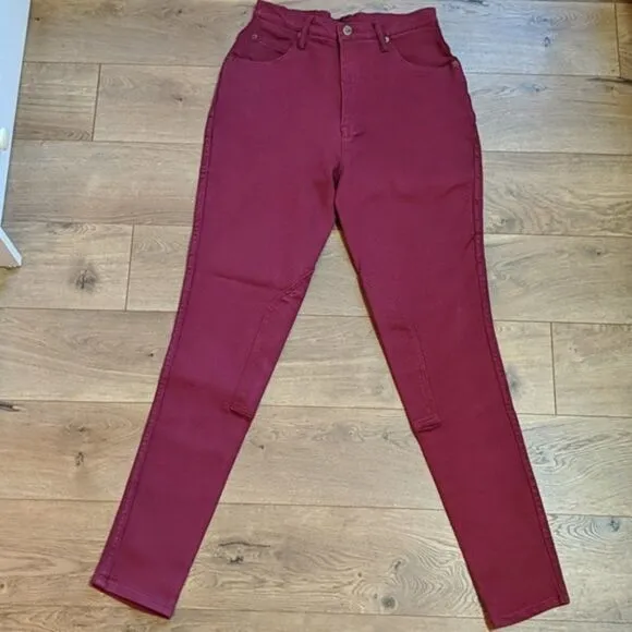 Steeds Stretch Denim Riding Jeans 12 Burgundy