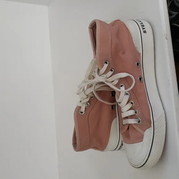 Stella McCartney Sneakers High Top Pink Canvas 2001 Lace Up Clousre Size 9