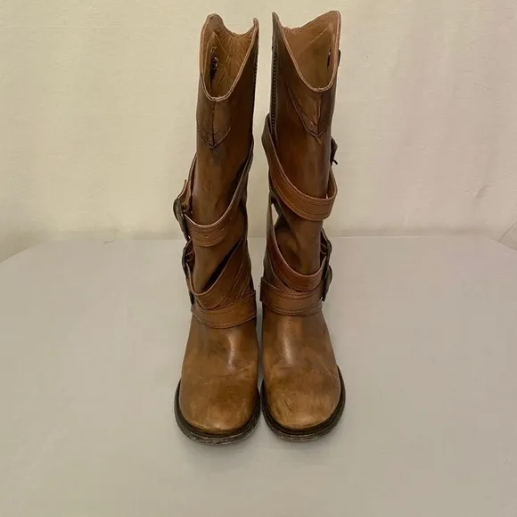 STETSON Riding Western Harness Boots Buckles Nice!