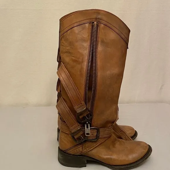 STETSON Riding Western Harness Boots Buckles Nice!