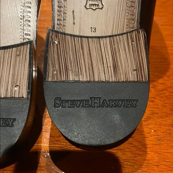 Steve Harvey Men's Black Leather Sandals