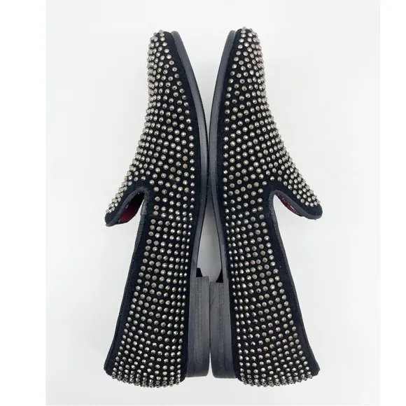 Steve Madden Black and Silver Studded Loafers