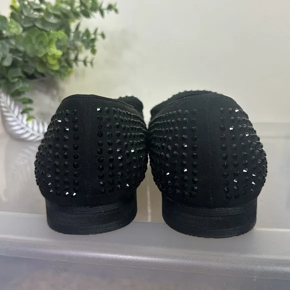 Steve Madden Caviarr Crystal Embellished Slip-On‎ Loafers Black Mens Size 9.5