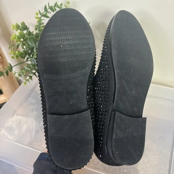 Steve Madden Caviarr Crystal Embellished Slip-On Loafers Black Mens‎ Size 9.5