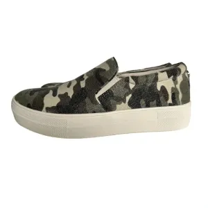 Steve Madden Gills-C Green Camo Slip-on Sneaker Size 7.5