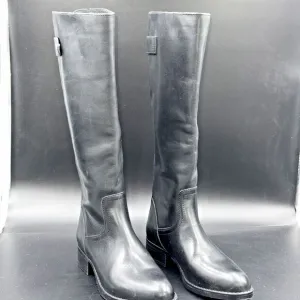Steve Madden Journal Womens Black Leather Riding Boots Tall Full Zip SZ 7.5 NWOB