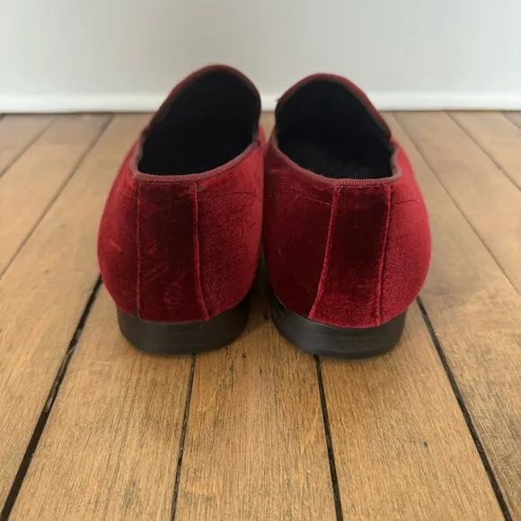 Steve Madden Laight Burgundy Velvet Loafers Smoking Slippers Men’s 9