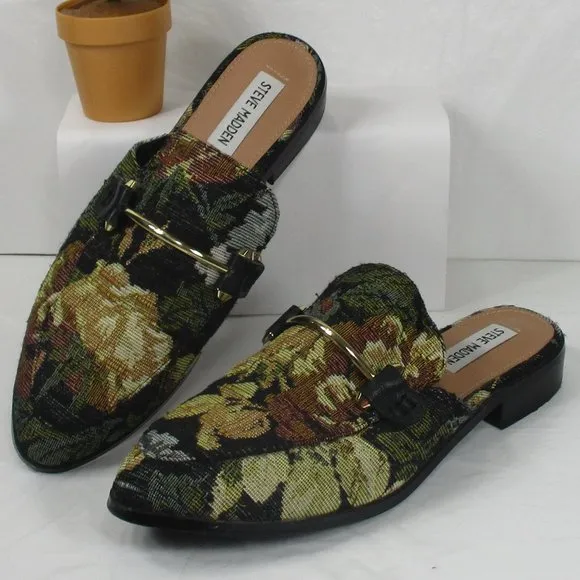 STEVE MADDEN Laura Floral Slide Loafers Size 8M
