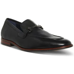 Steve Madden Mens Caspin Black Leather Round Toe Slip On Loafers New