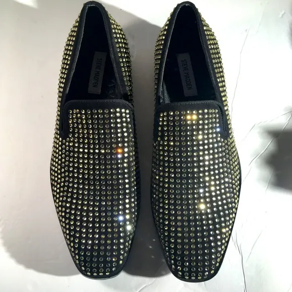 Steve Madden Mens Falsetto Rhinestones Loafers