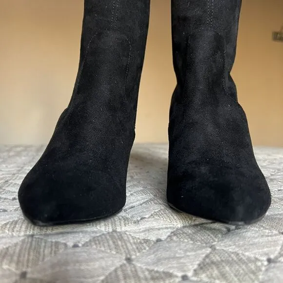 Steve Madden Rational Black Stretch Faux Suede Over The Knee Boots Women’s 7.5 M