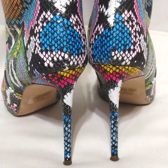 Steve Madden Vava Multicolored Snakes Print Stiletto Thigh High Boots US 9.5