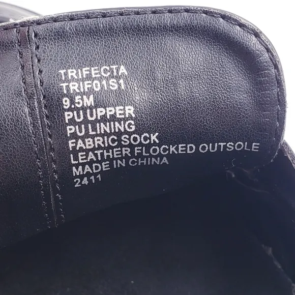 STEVE MADDEN Womens Black 1-1/2&quot; Platform Trifecta Slip On Loafers Size 9.5