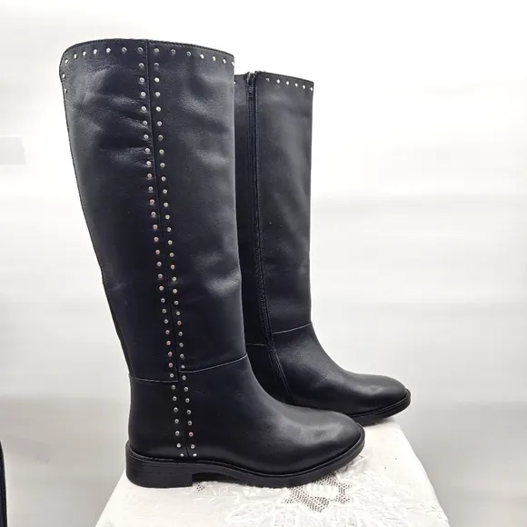 Steven by Steve Madden Natural Comfort Zoe Riding Boots Black 9.5W **