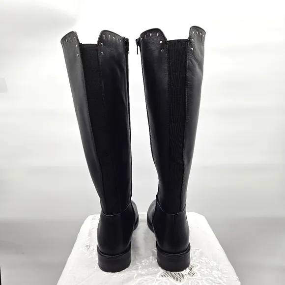 Steven by Steve Madden Natural Comfort Zoe Riding Boots Black 9.5W **