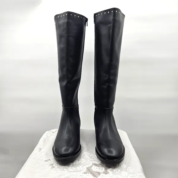 Steven by Steve Madden Natural Comfort Zoe Riding Boots Black 9.5W **
