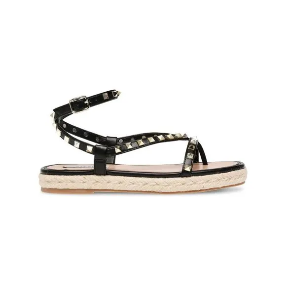 STEVEN NEW YORK Womens Black Jute-Summit Open Toe Platform Thong Sandals 7.5 M