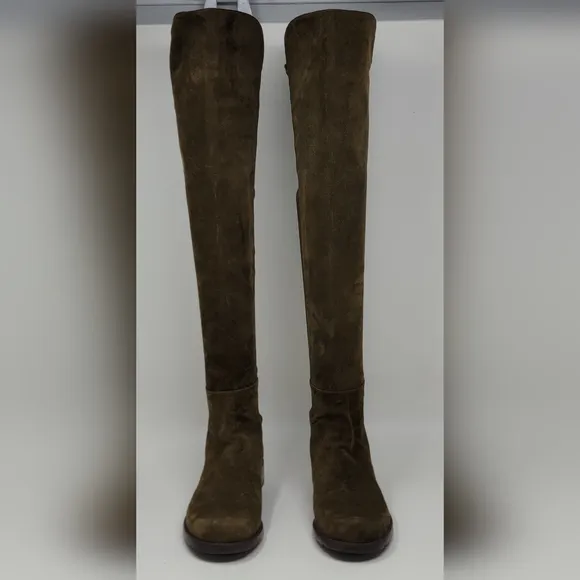 Stewart Weitzman Women's Size 5B Olive Green Suede/Stretch Fabric Tall Boots