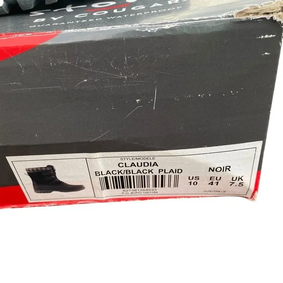 Storm by Cougar Boots Women's 10 Black Charcoal Carlisle Snow Boot NEW Winter