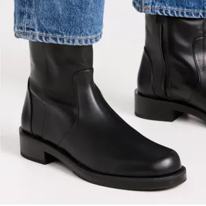 Stuart Weitzman 5050 Bold Ankle Boots Calfskin Black Size 8 US
