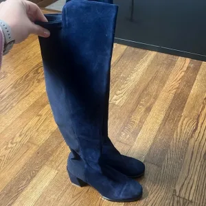 Stuart Weitzman 5050 City Block  Suede Over the Knee Boots Blue Size 4